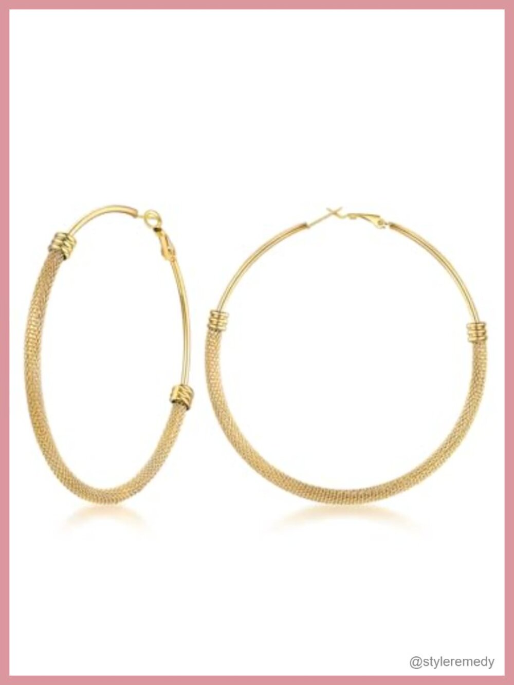 Large Chunky Statement Hoop Earrings Stainless Steel Gold Plated